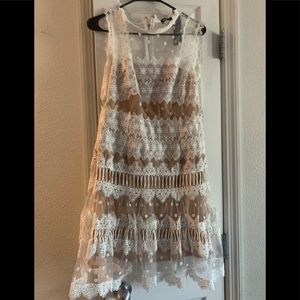 Beautiful white and nude dress